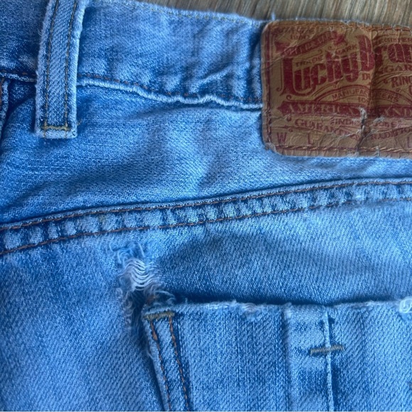 Vtg Lucky Brand Jeans Mens 36x32 Blue Slim Bootleg Buttonfly - Picture 7 of 10